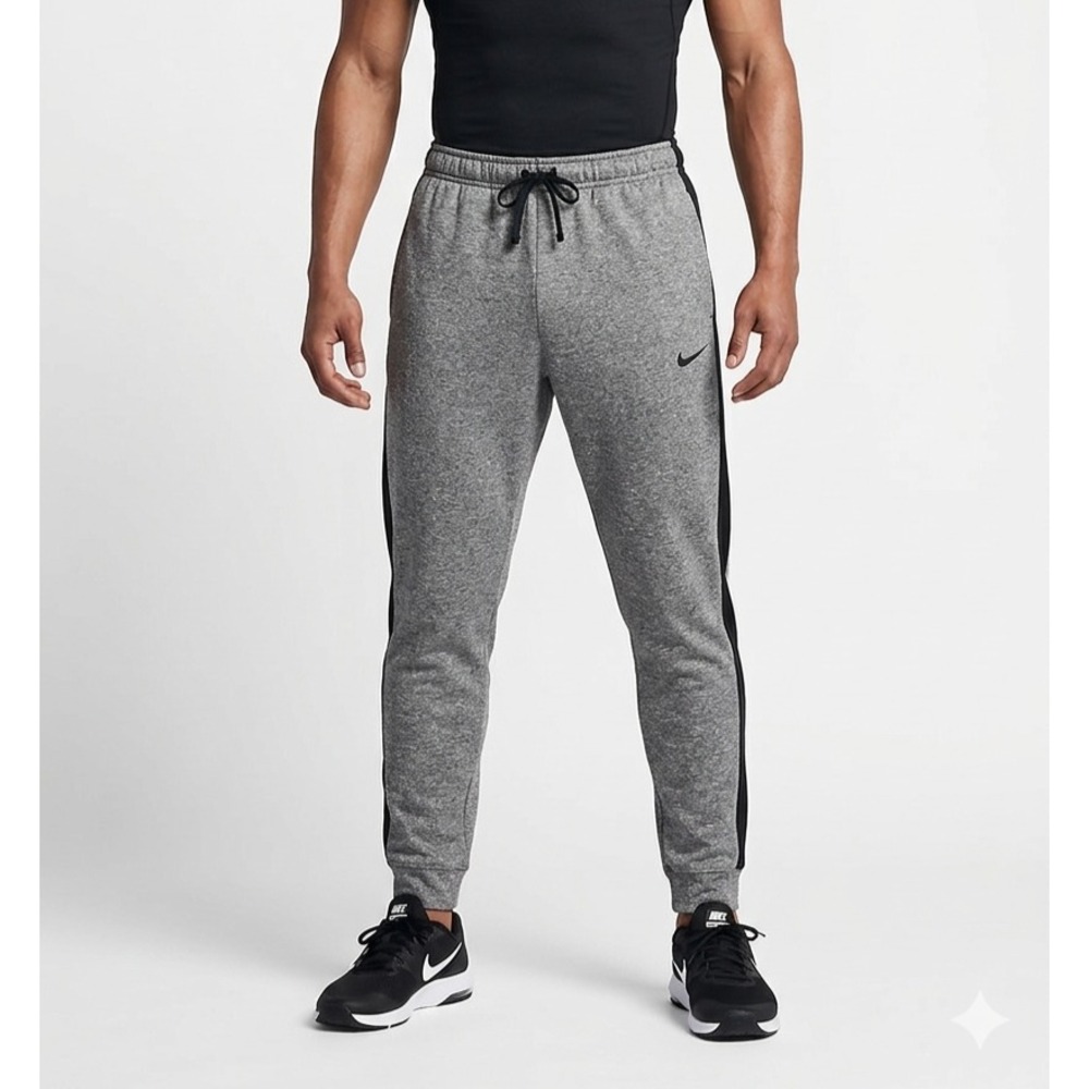 Nike Joggers Men's XXL Gray Athletic Dri-FIT Drawstring Mid Rise Pockets